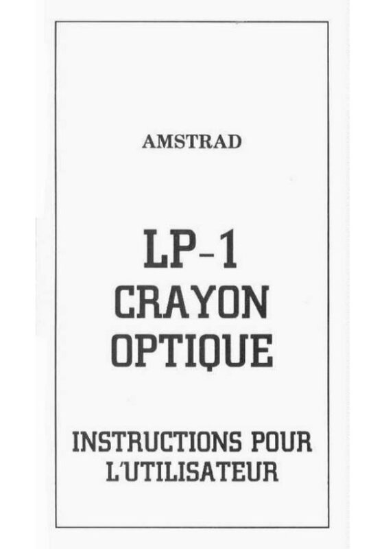 LP-1 Crayon optique Instruction pour l’utilisateur