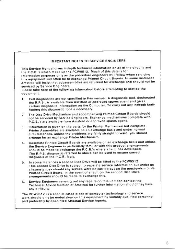 Manuel technique PCW 9512