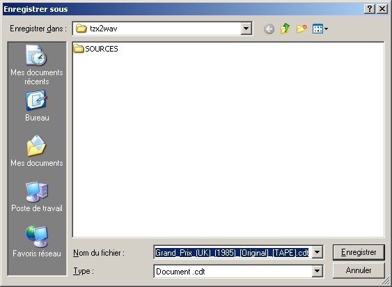 Convertir des cdt ou tzx en wav (TZX2WAV)